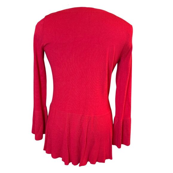Cable & Gauge Red Pullover Sweater Peplum Sz. S Holidays Christmas - Picture 5 of 8